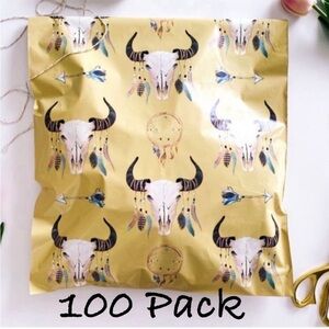100 Pack 10x13 Boho Skull Design Poly Mailers NEW